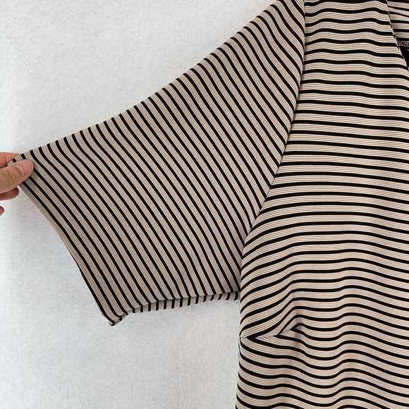 Eloquii Fit and Flare Short Sleeve Striped Midi Dress Stretch Plus Size 22 - Picture 2 of 12